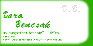 dora bencsak business card